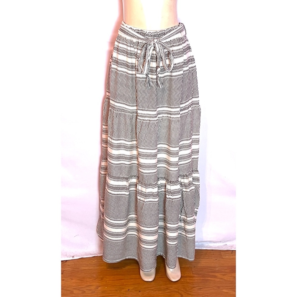 BRAND NEW SPOONJEANS GRAY BEIGE MULTI COLOR PEASANT STYLE MAXI DRESS XL